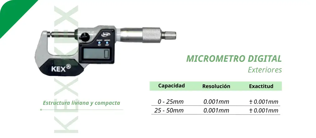 Micrometro digital para exteriores
